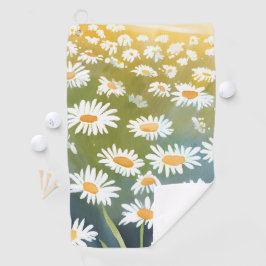 Veld met Madeliefjes | Bloemenschildering van een Golfhanddoek