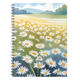 Veld met Madeliefjes | Bloemenschildering van een  Notitieboek