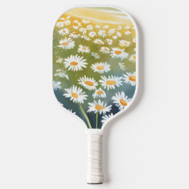 Veld met Madeliefjes | Bloemenschildering van een  Pickleball Paddle