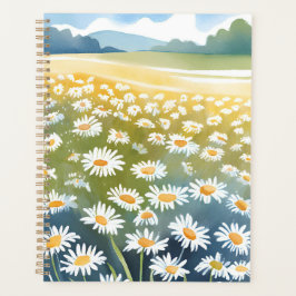 Veld met Madeliefjes | Bloemenschildering van een  Planner