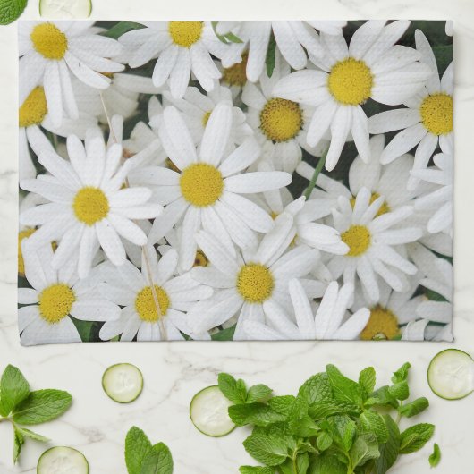 Veld met Madeliefjes Theedoek (Gevouwen)
