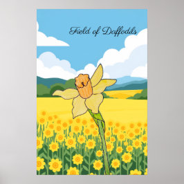 Veld met narcissen poster