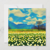 Veld met narcissen - schilderij (Voorkant)
