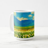Veld met narcissen - schilderij koffiemok (Voorkant links)