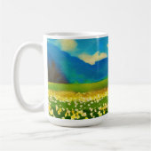 Veld met narcissen - schilderij koffiemok (Links)