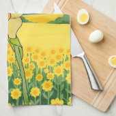 Veld met narcissen theedoek (Quarter Fold)