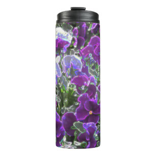 Veld met paarse bloemen 8420 viooltjes thermosbeker