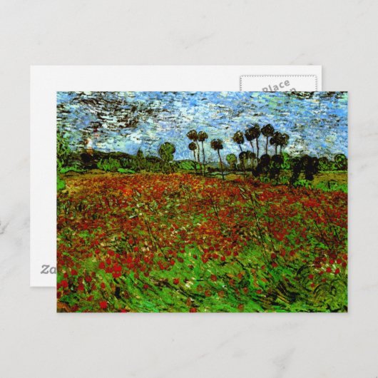 Veld met papavers (F636) Van Gogh Fine Art Briefkaart (Voorkant / Achterkant)