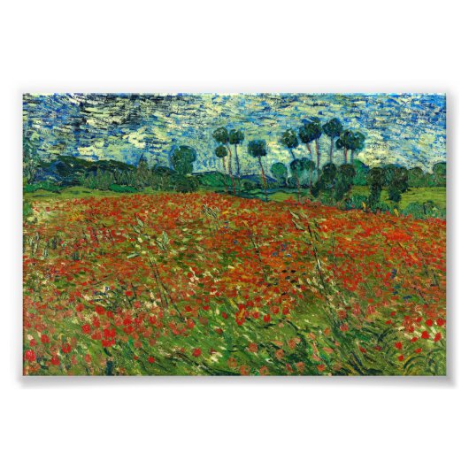 Veld met papavers van Van Gogh Fine Art Foto Afdruk (Voorkant)