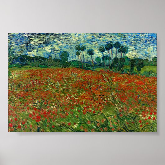 Veld met papavers van Van Gogh Fine Art Poster (Voorkant)