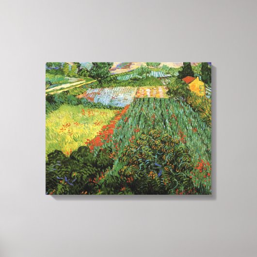 Veld met papavers van Vincent van Gogh Canvas Afdruk (Voorkant)