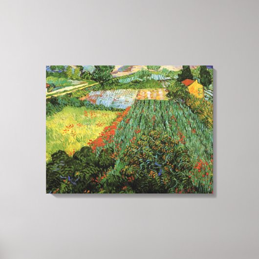 Veld met papavers van Vincent van Gogh Canvas Afdruk (Voorkant)