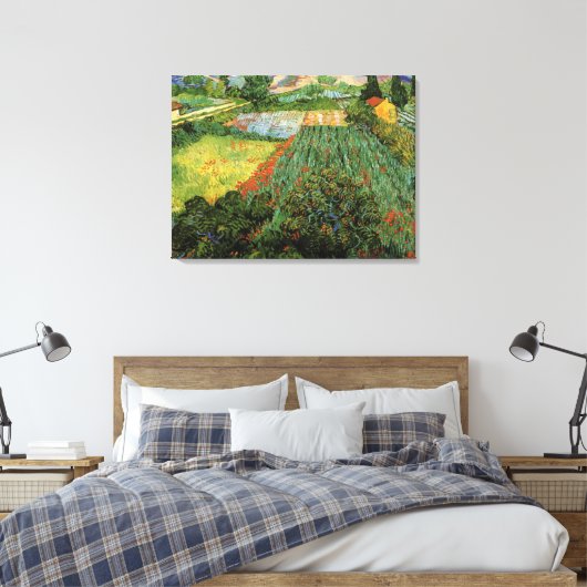 Veld met papavers van Vincent van Gogh Canvas Afdruk (Insitu (Slaapkamer))