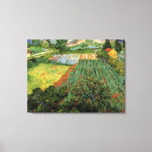 Veld met papavers van Vincent van Gogh Canvas Afdruk (Voorkant)