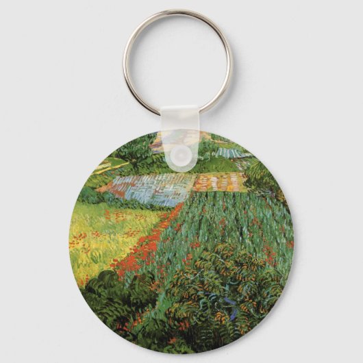 Veld met papavers van Vincent van Gogh Sleutelhanger (Voorkant)