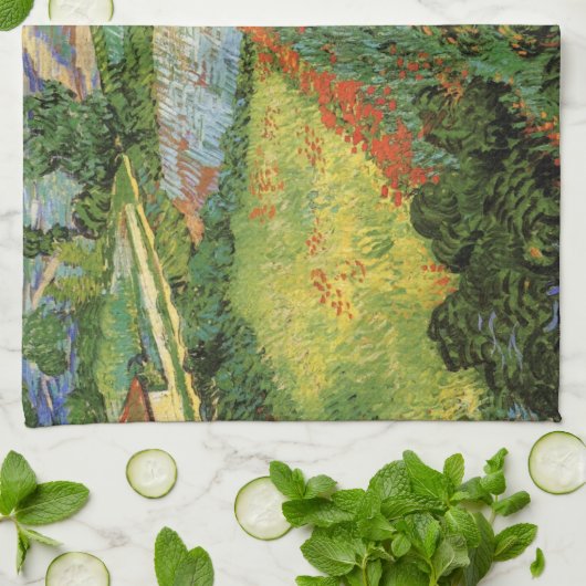 Veld met papavers van Vincent van Gogh Theedoek (Gevouwen)