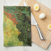 Veld met papavers van Vincent van Gogh Theedoek (Quarter Fold)