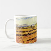 Veld met ploeger en molen door Vincent van Gogh Koffiemok (Links)