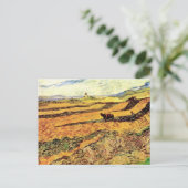 Veld met Plowman en Mill van Vincent van Gogh Briefkaart (Staand voorkant)