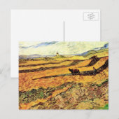 Veld met Plowman en Mill van Vincent van Gogh Briefkaart (Voorkant / Achterkant)