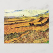Veld met Plowman en Mill van Vincent van Gogh Briefkaart (Voorkant)