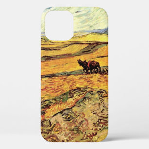Veld met Plowman en Mill van Vincent van Gogh iPhone 12 Hoesje