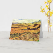 Veld met Plowman en Mill van Vincent van Gogh Kaart (Gele Bloem)