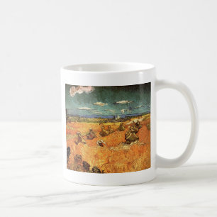 Veld met Plowman en Mill Vincent van Gogh. Koffiemok