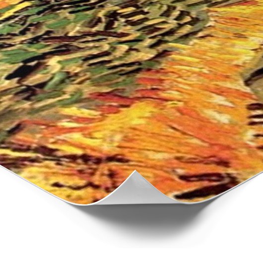 Veld met Plowman en Mill Vincent van Gogh Poster (Hoek)