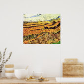 Veld met Plowman en Mill Vincent van Gogh Poster (Keuken)