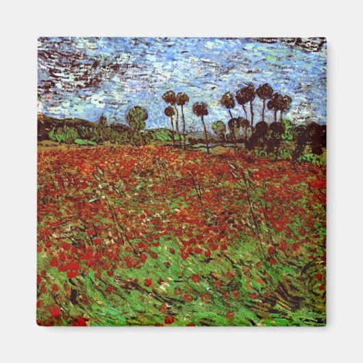 Veld met Poppies Van Gogh Fine Art Magneet (Voorkant)