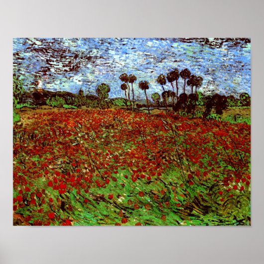 Veld met Poppies Van Gogh Fine Art Poster (Voorkant)