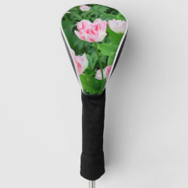 Veld met roze tulpen golfheadcover