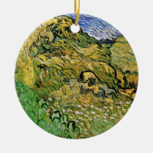 Veld met tarwestapels door Vincent van Gogh Keramisch Ornament