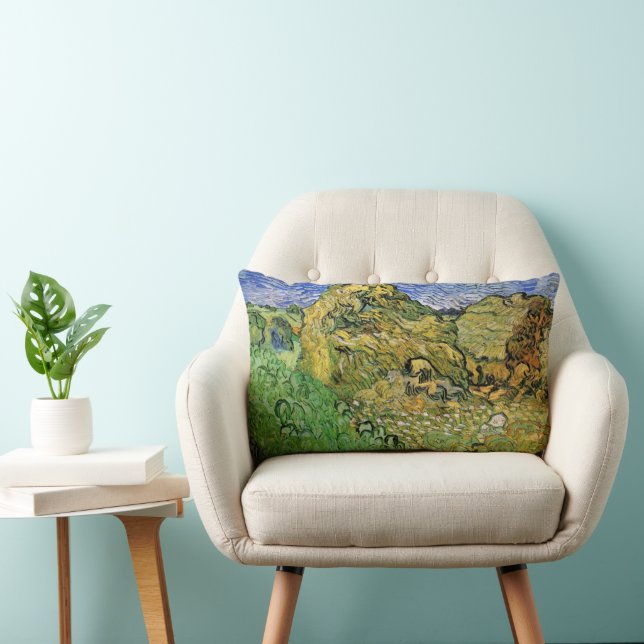 Veld met tarwestapels van Vincent van Gogh Kussen (Stoel)