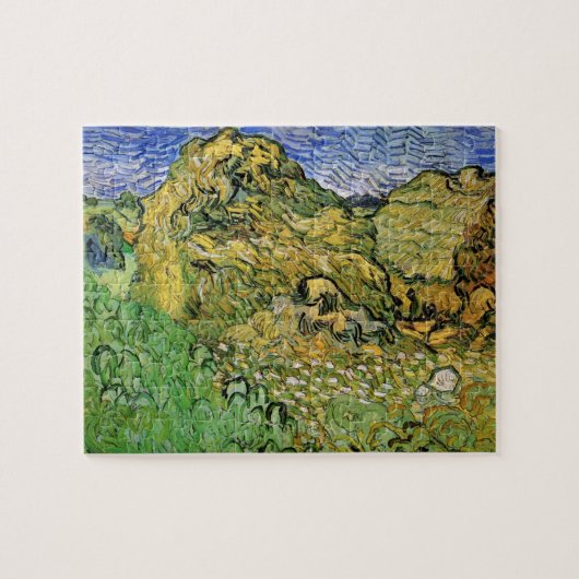 Veld met tarwestapels van Vincent van Gogh Legpuzzel (Horizontaal)