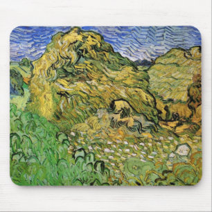 Veld met tarwestapels van Vincent van Gogh Muismat