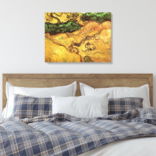 Veld met twee konijnen door Vincent van Gogh Canvas Afdruk (Insitu (Slaapkamer))