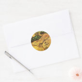 Veld met twee konijnen door Vincent van Gogh Ronde Sticker (Envelop)