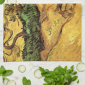 Veld met twee konijnen door Vincent van Gogh Theedoek (Gevouwen)