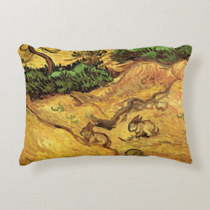 Veld met twee konijnen van Vincent van Gogh Accent Kussen