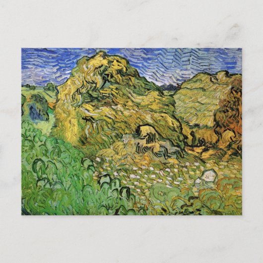 Veld met Wheat Stacks van Vincent van Gogh Briefkaart (Voorkant)