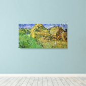 Veld met Wheat Stacks van Vincent van Gogh Canvas Afdruk (Insitu (Houten vloer))