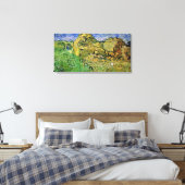 Veld met Wheat Stacks van Vincent van Gogh Canvas Afdruk (Insitu (Slaapkamer))