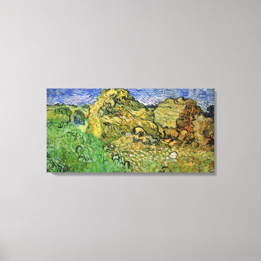 Veld met Wheat Stacks van Vincent van Gogh Canvas Afdruk (Voorkant)