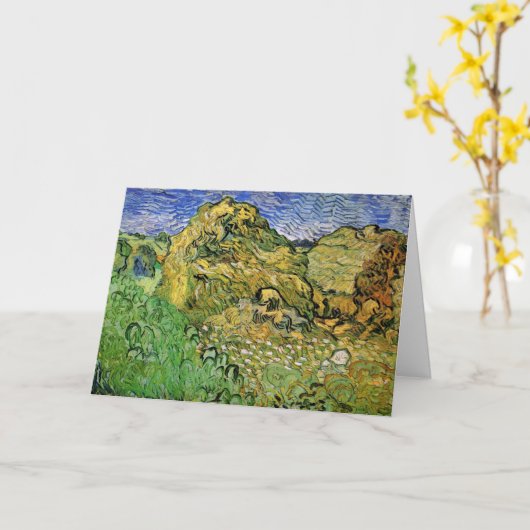 Veld met Wheat Stacks van Vincent van Gogh Kaart (Gele Bloem)