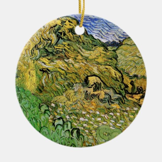 Veld met Wheat Stacks van Vincent van Gogh Keramisch Ornament (Voorkant)