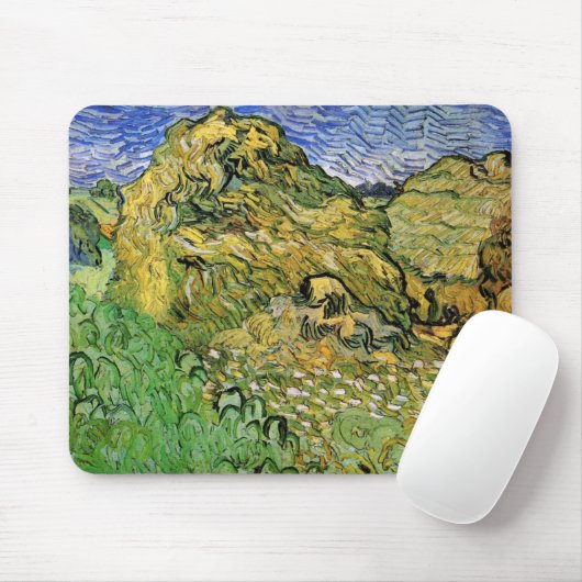Veld met Wheat Stacks van Vincent van Gogh Muismat (Met muis)