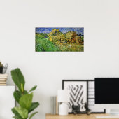Veld met Wheat Stacks van Vincent van Gogh Poster (Thuiskantoor)