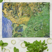 Veld met Wheat Stacks van Vincent van Gogh Theedoek (Gevouwen)